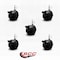 Service Caster 2'' Black Metal Hood Twin Caster with Brake Nylon Wheel 1/4 Thread Stem, 5PK SCC-TS02S50D-NYS-FB-B-142058-5 - alternate 3